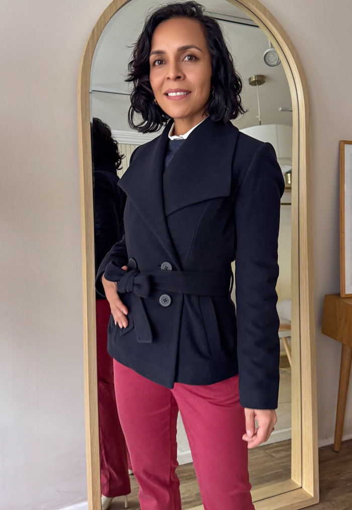 Bruno navy wool coat