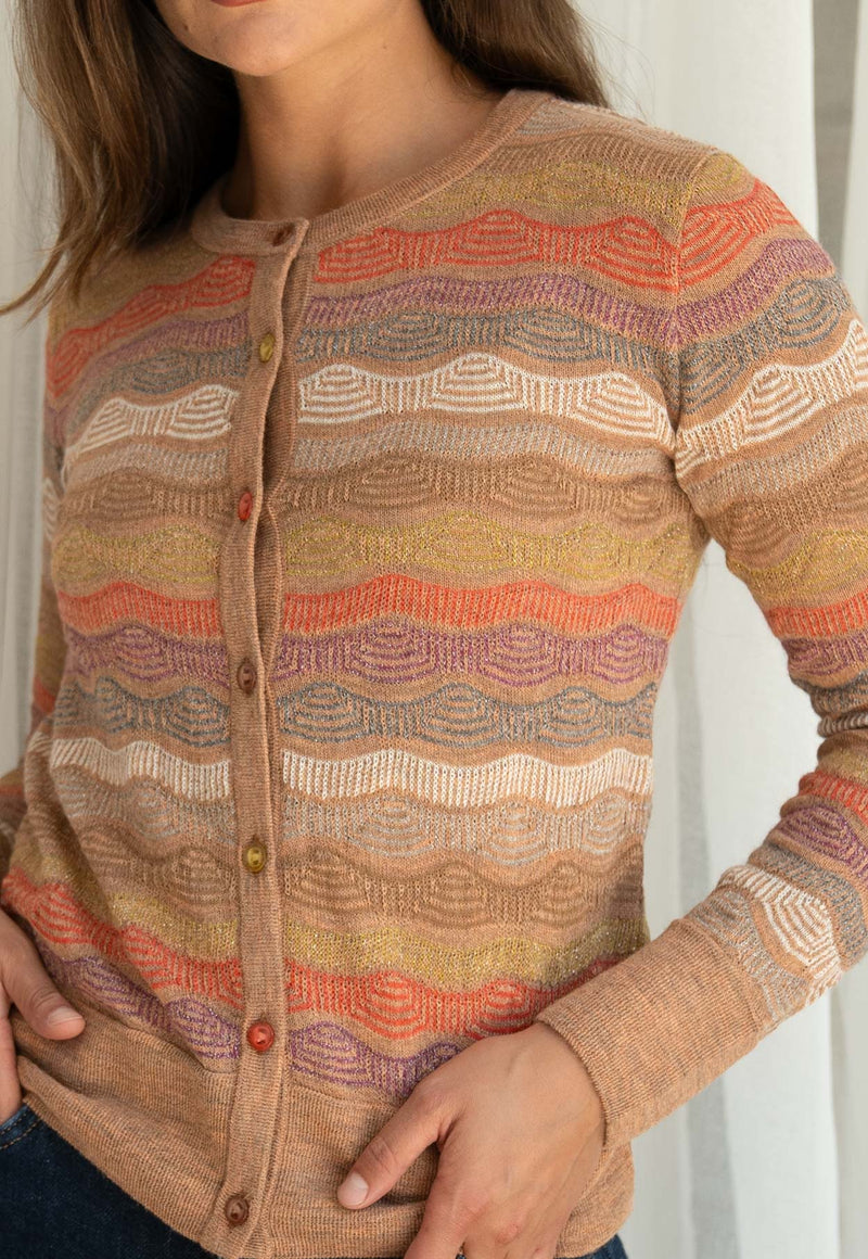 Cardigan Transfers Multi Couleur Nude