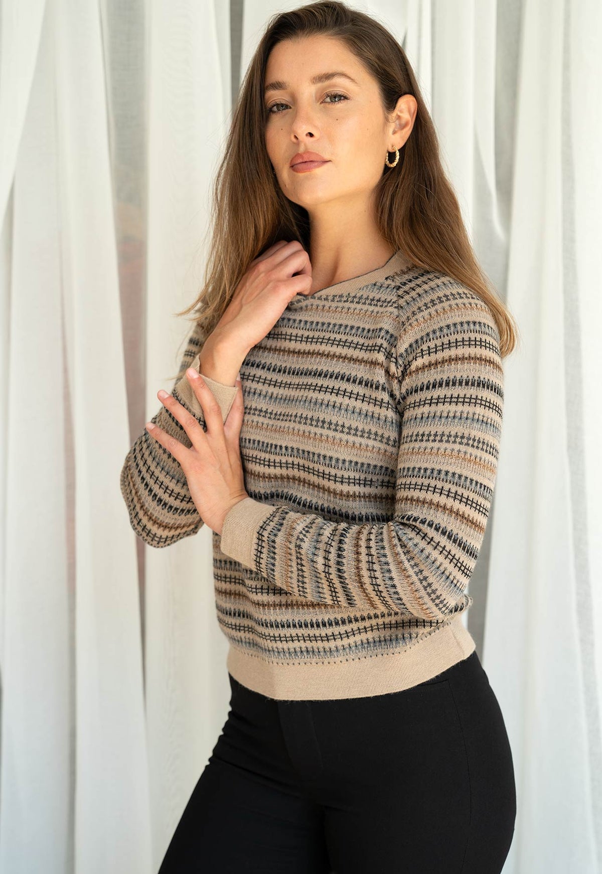 Jaquard Bomber Pullover Neutre